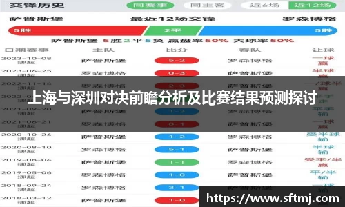 上海与深圳对决前瞻分析及比赛结果预测探讨