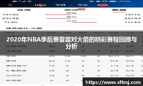 2020年NBA季后赛雷霆对火箭的精彩赛程回顾与分析